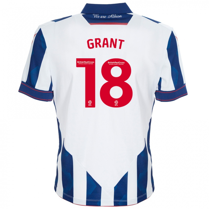 Kinder Karlan Grant #18 Weiß Dunkelblau Heimtrikot Trikot 2024/25 T-Shirt Schweiz