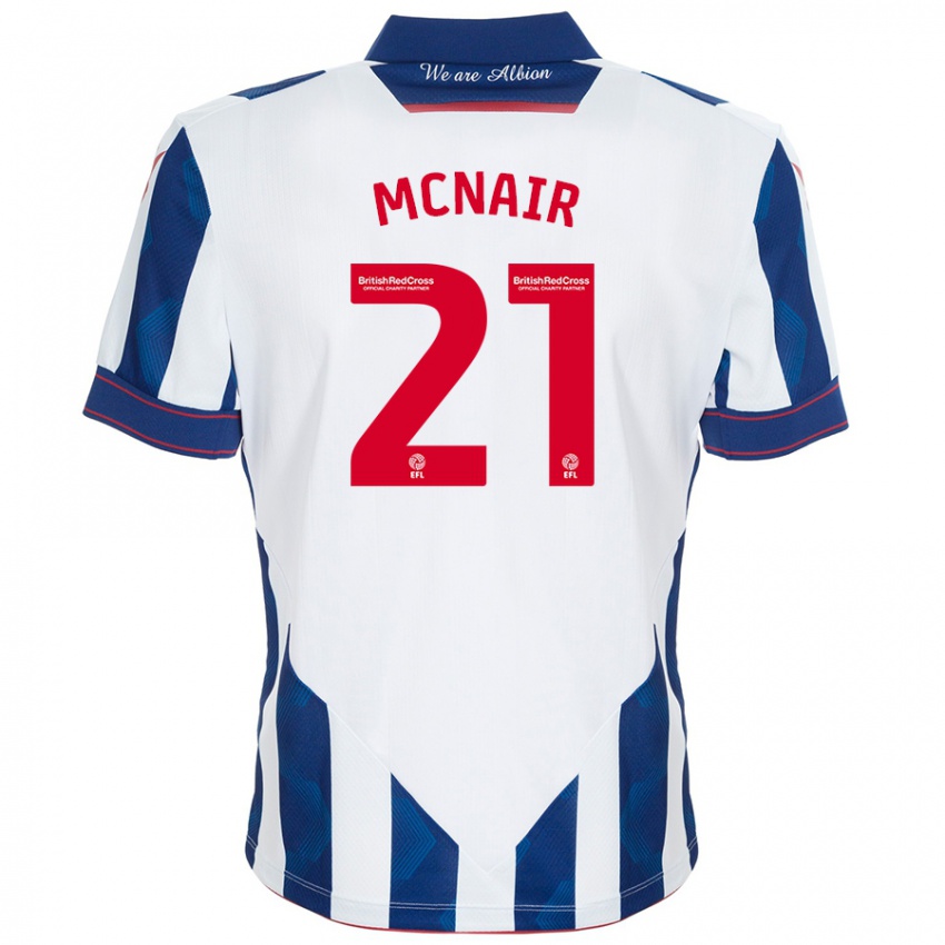 Enfant Maillot Paddy Mcnair #21 Blanc Bleu Foncé Tenues Domicile 2024/25 T-Shirt Suisse