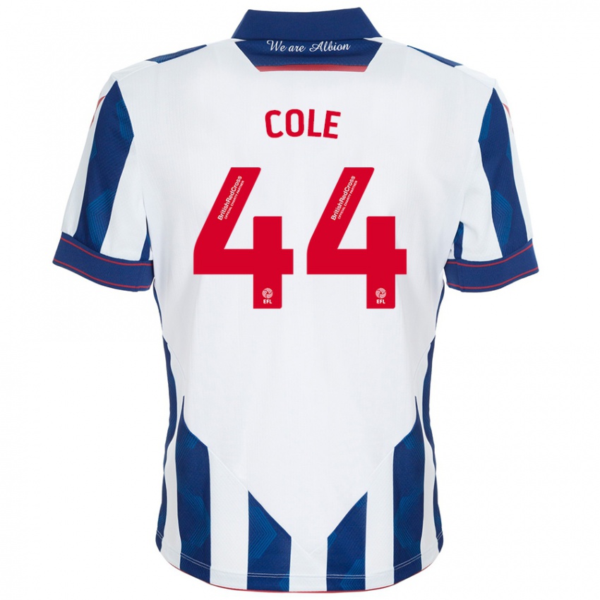 Enfant Maillot Devante Cole #44 Blanc Bleu Foncé Tenues Domicile 2024/25 T-Shirt Suisse