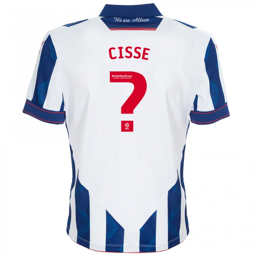 Enfant Maillot Ben Cisse #0 Blanc Bleu Foncé Tenues Domicile 2024/25 T-Shirt Suisse