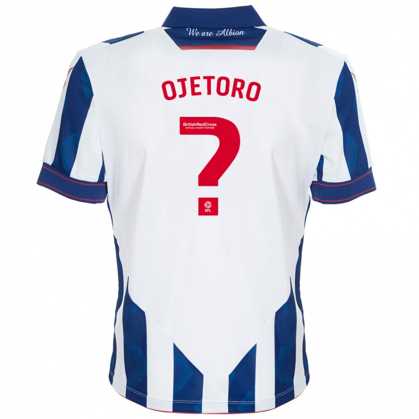 Enfant Maillot Wahab Ojetoro #0 Blanc Bleu Foncé Tenues Domicile 2024/25 T-Shirt Suisse