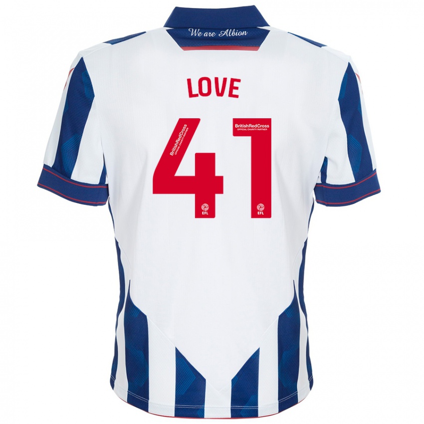 Enfant Maillot Layton Love #41 Blanc Bleu Foncé Tenues Domicile 2024/25 T-Shirt Suisse