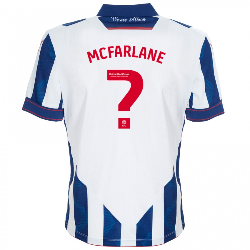 Enfant Maillot Ellie Mcfarlane #0 Blanc Bleu Foncé Tenues Domicile 2024/25 T-Shirt Suisse