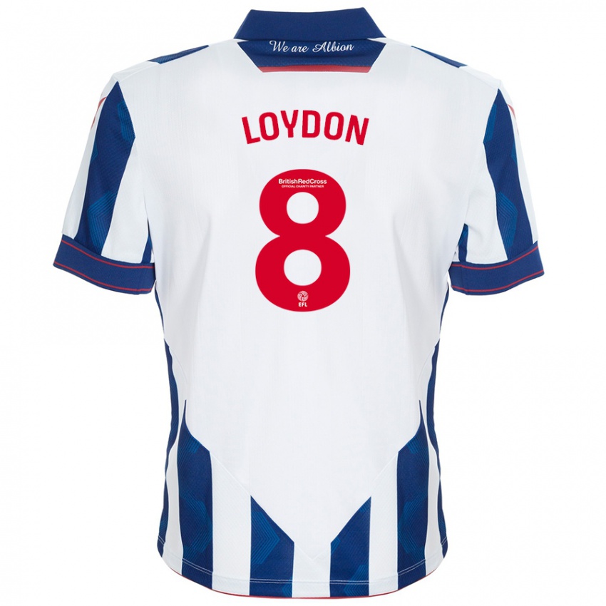 Kinder Abi Loydon #8 Weiß Dunkelblau Heimtrikot Trikot 2024/25 T-Shirt Schweiz