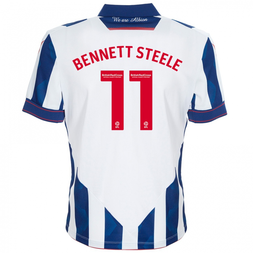 Enfant Maillot Lizzie Bennett-Steele #11 Blanc Bleu Foncé Tenues Domicile 2024/25 T-Shirt Suisse