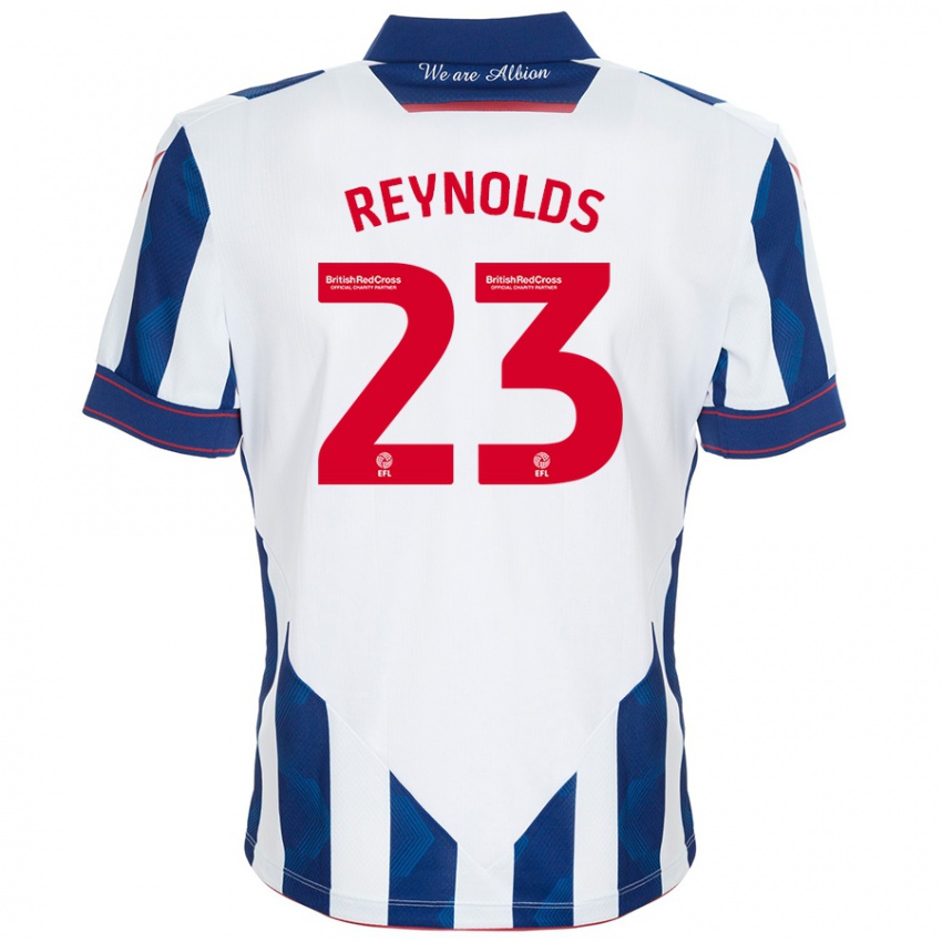 Enfant Maillot Taylor Reynolds #23 Blanc Bleu Foncé Tenues Domicile 2024/25 T-Shirt Suisse