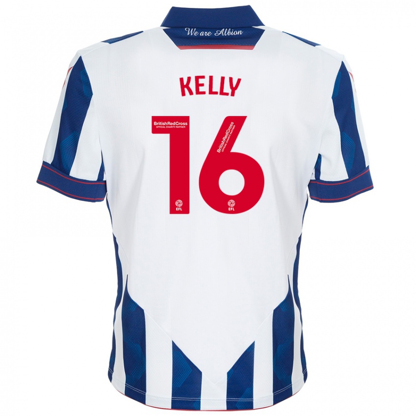 Kinder Martin Kelly #16 Weiß Dunkelblau Heimtrikot Trikot 2024/25 T-Shirt Schweiz