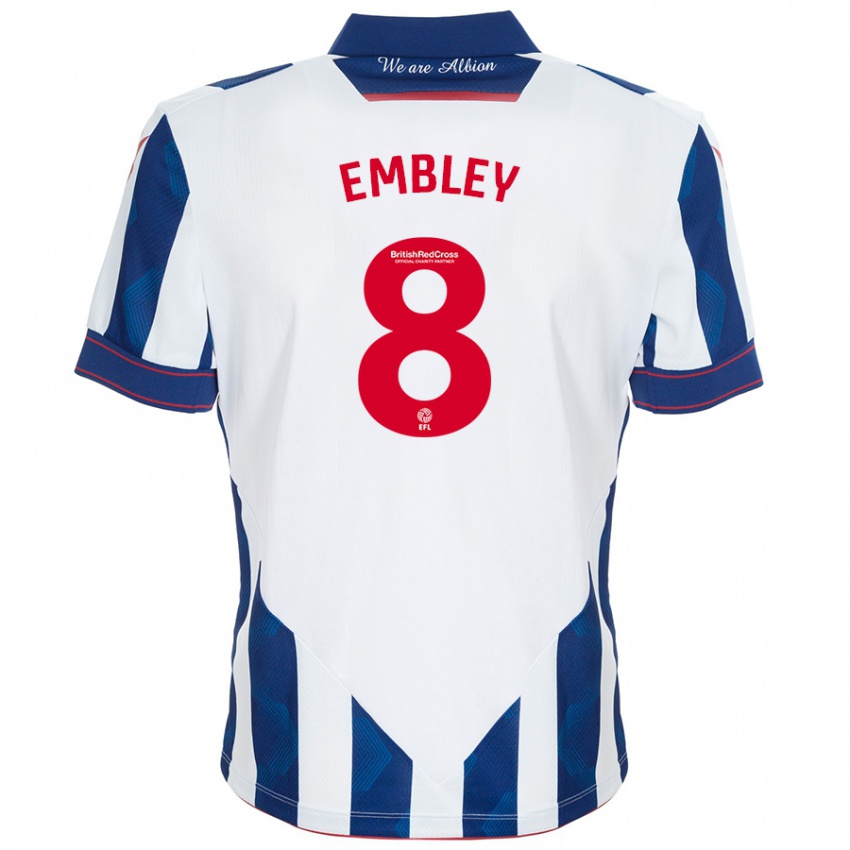 Enfant Maillot Rosie Embley #8 Blanc Bleu Foncé Tenues Domicile 2024/25 T-Shirt Suisse