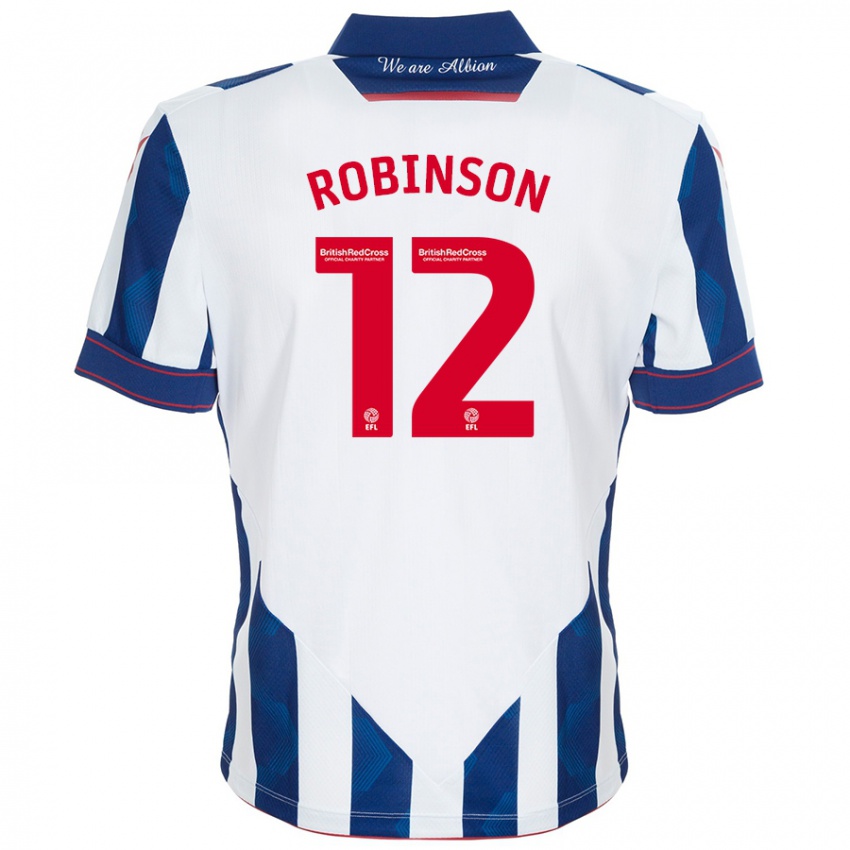 Kinder Leanne Robinson #12 Weiß Dunkelblau Heimtrikot Trikot 2024/25 T-Shirt Schweiz