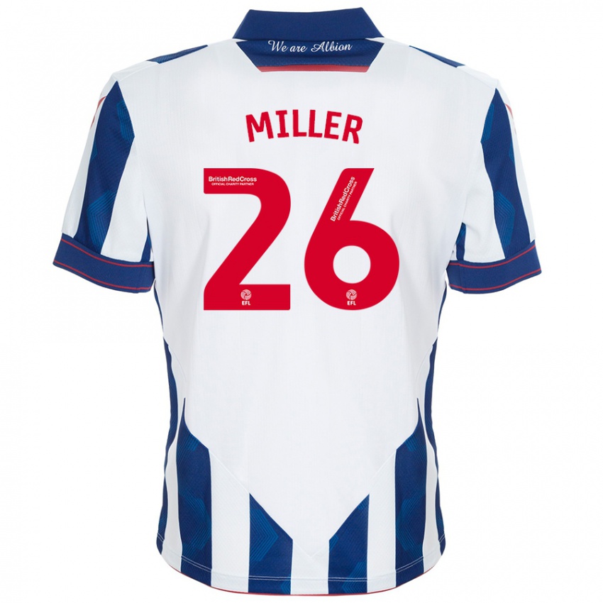 Kinder Nna Miller #26 Weiß Dunkelblau Heimtrikot Trikot 2024/25 T-Shirt Schweiz