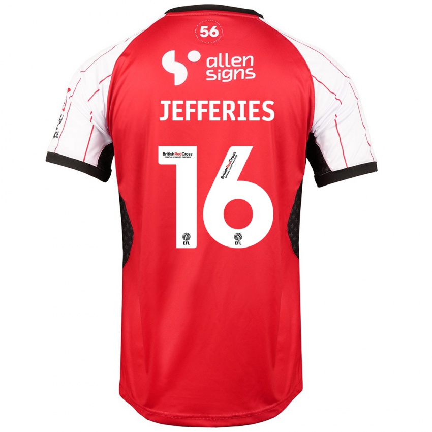 Enfant Maillot Dom Jefferies #16 Blanc Tenues Domicile 2024/25 T-Shirt Suisse