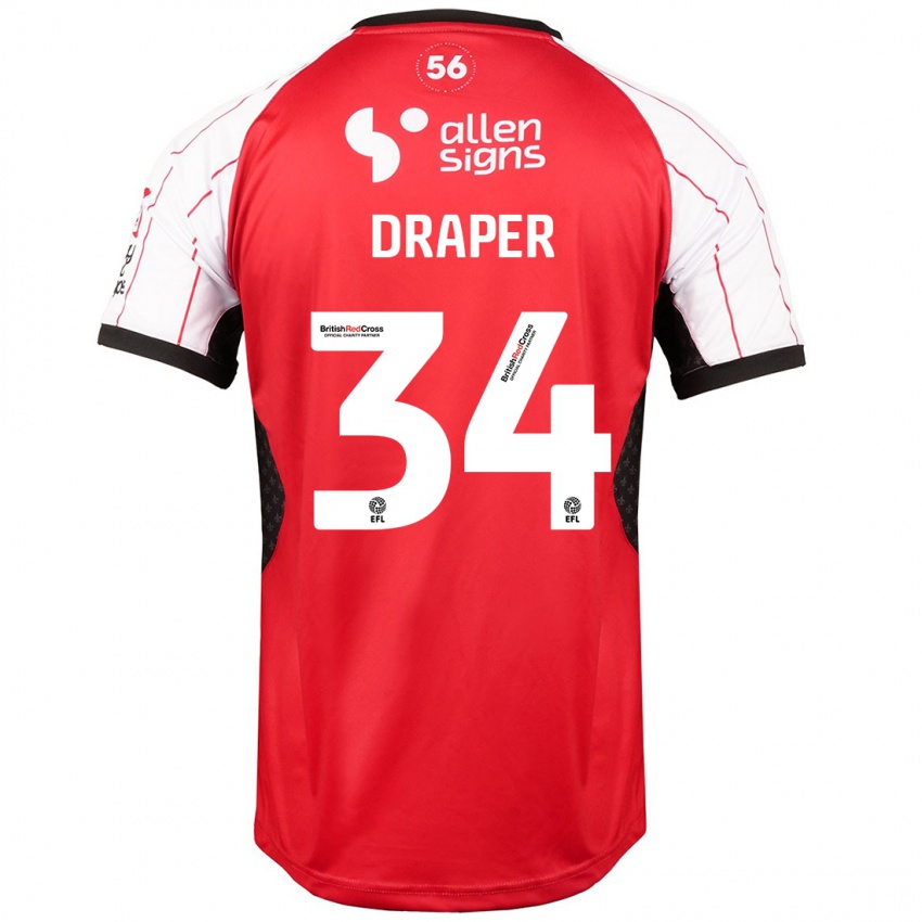 Enfant Maillot Freddie Draper #34 Blanc Tenues Domicile 2024/25 T-Shirt Suisse