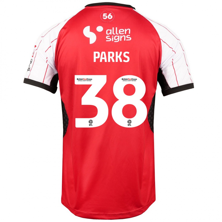 Enfant Maillot Charlie Parks #38 Blanc Tenues Domicile 2024/25 T-Shirt Suisse