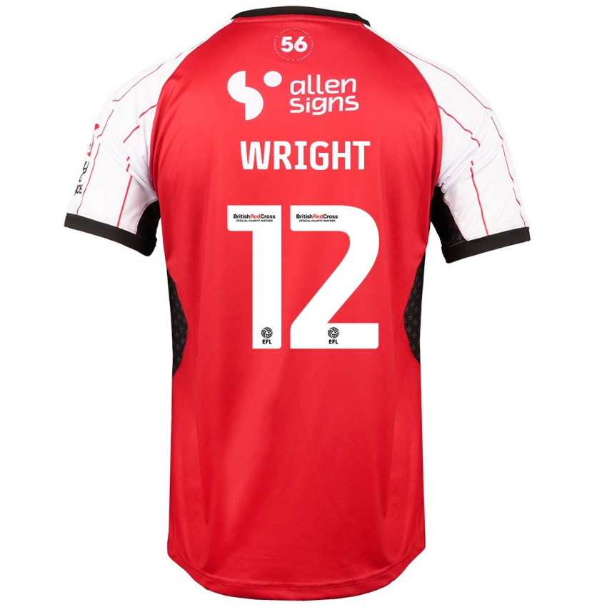 Enfant Maillot Jordan Wright #12 Blanc Tenues Domicile 2024/25 T-Shirt Suisse