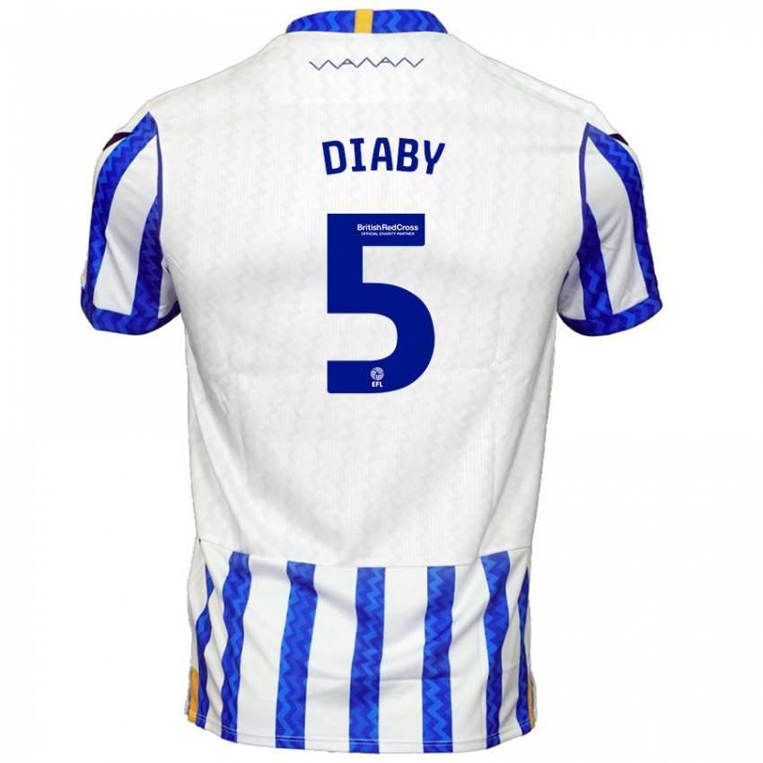 Kinder Bambo Diaby #5 Blau Weiß Heimtrikot Trikot 2024/25 T-Shirt Schweiz