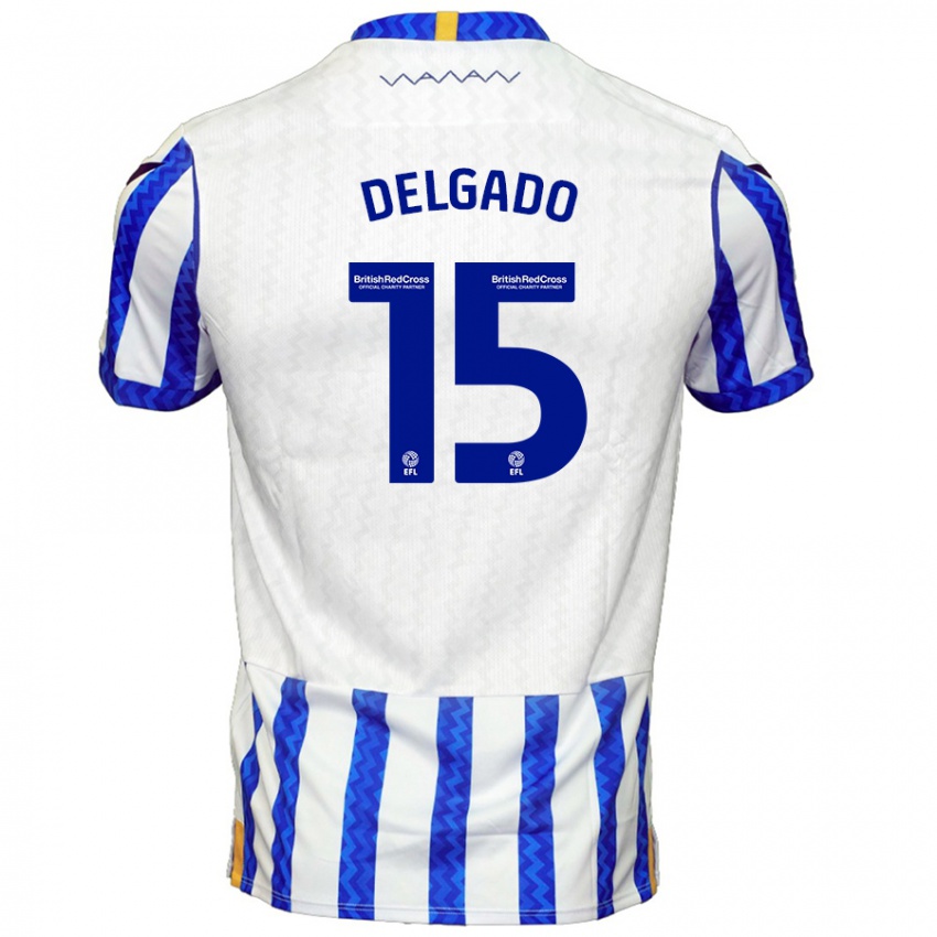 Kinder Juan Delgado #15 Blau Weiß Heimtrikot Trikot 2024/25 T-Shirt Schweiz