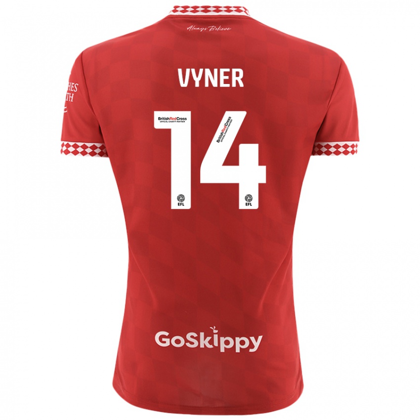 Kinder Zak Vyner #14 Rot Heimtrikot Trikot 2024/25 T-Shirt Schweiz