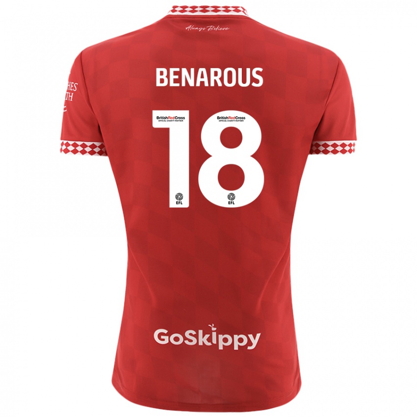 Enfant Maillot Ayman Benarous #18 Rouge Tenues Domicile 2024/25 T-Shirt Suisse