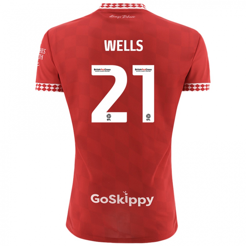 Kinder Nahki Wells #21 Rot Heimtrikot Trikot 2024/25 T-Shirt Schweiz