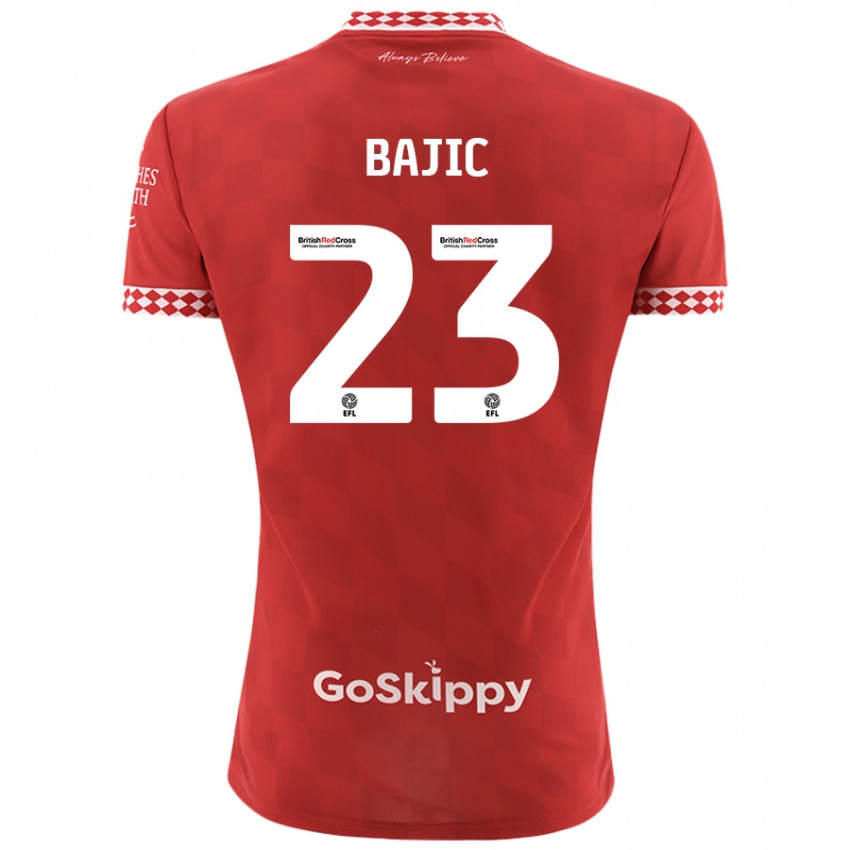 Enfant Maillot Stefan Bajic #23 Rouge Tenues Domicile 2024/25 T-Shirt Suisse