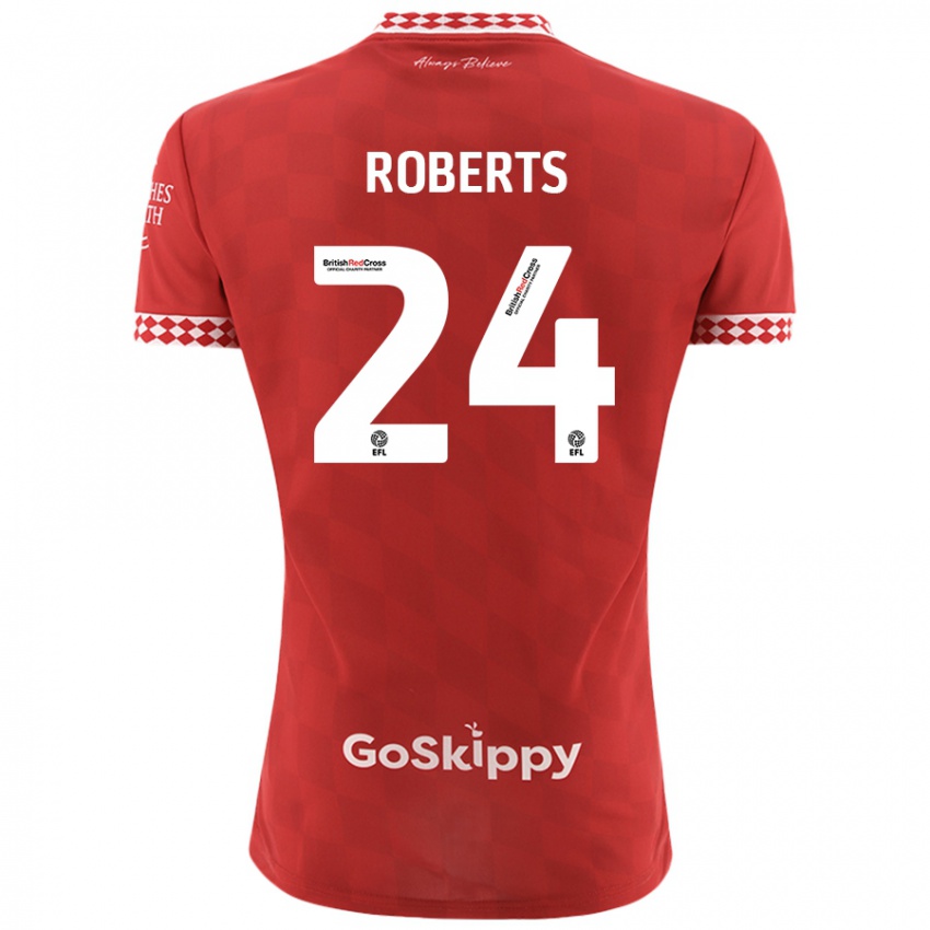 Enfant Maillot Haydon Roberts #24 Rouge Tenues Domicile 2024/25 T-Shirt Suisse