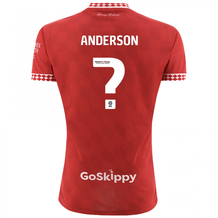 Kinder Taine Anderson #0 Rot Heimtrikot Trikot 2024/25 T-Shirt Schweiz