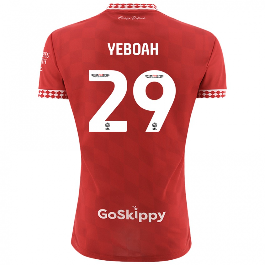 Enfant Maillot Ephraim Yeboah #29 Rouge Tenues Domicile 2024/25 T-Shirt Suisse