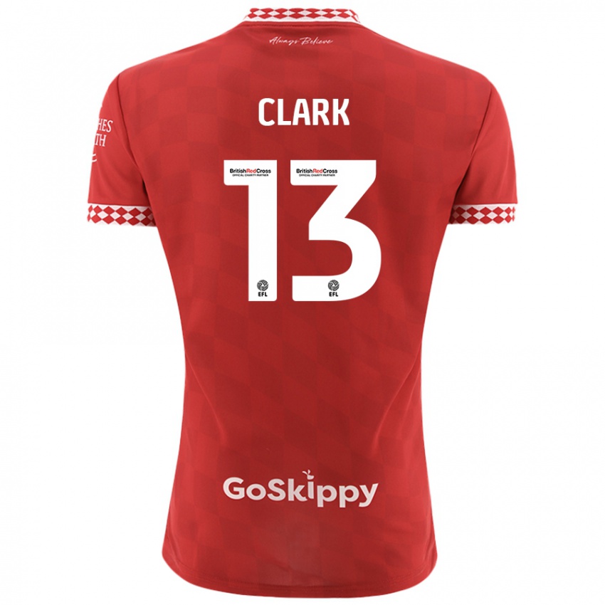 Kinder Olivia Clark #13 Rot Heimtrikot Trikot 2024/25 T-Shirt Schweiz