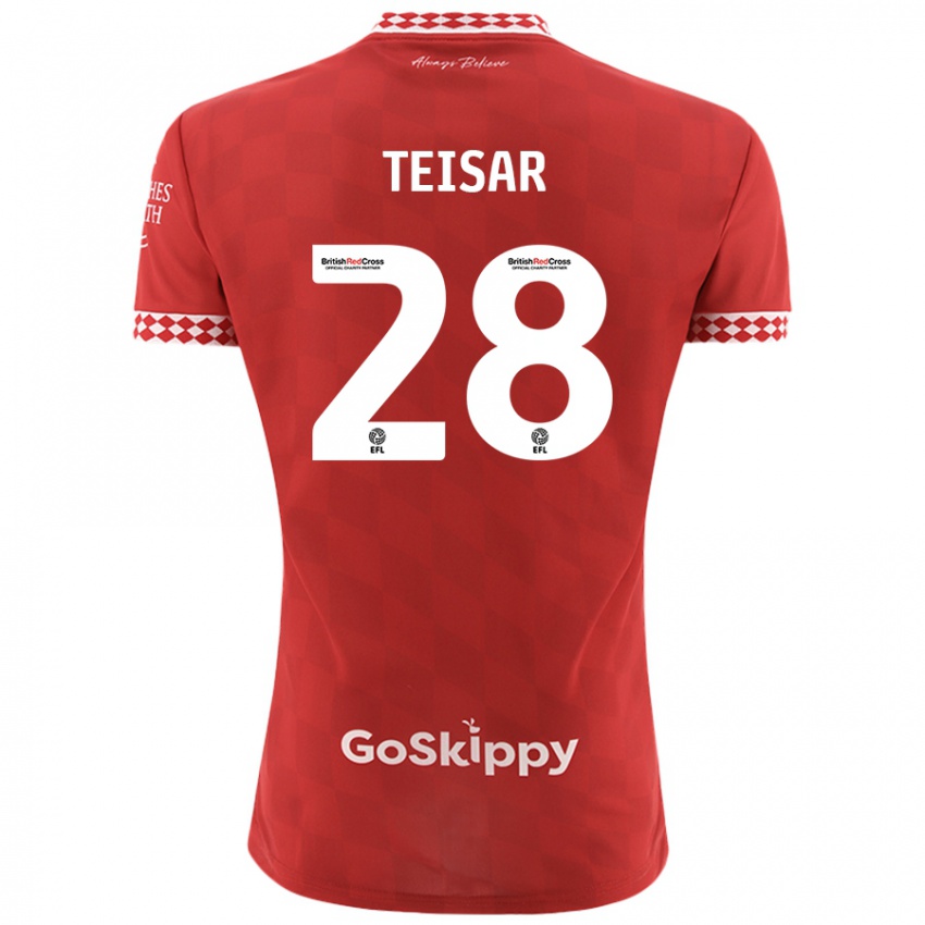 Kinder Tianna Teisar #28 Rot Heimtrikot Trikot 2024/25 T-Shirt Schweiz