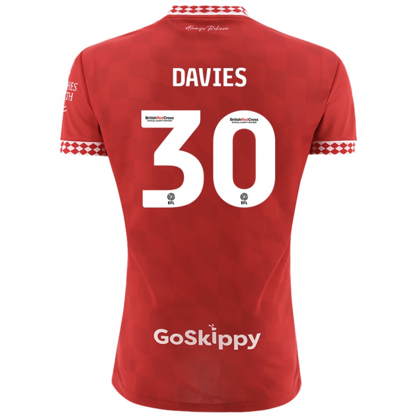 Kinder Yasmin Davies #30 Rot Heimtrikot Trikot 2024/25 T-Shirt Schweiz