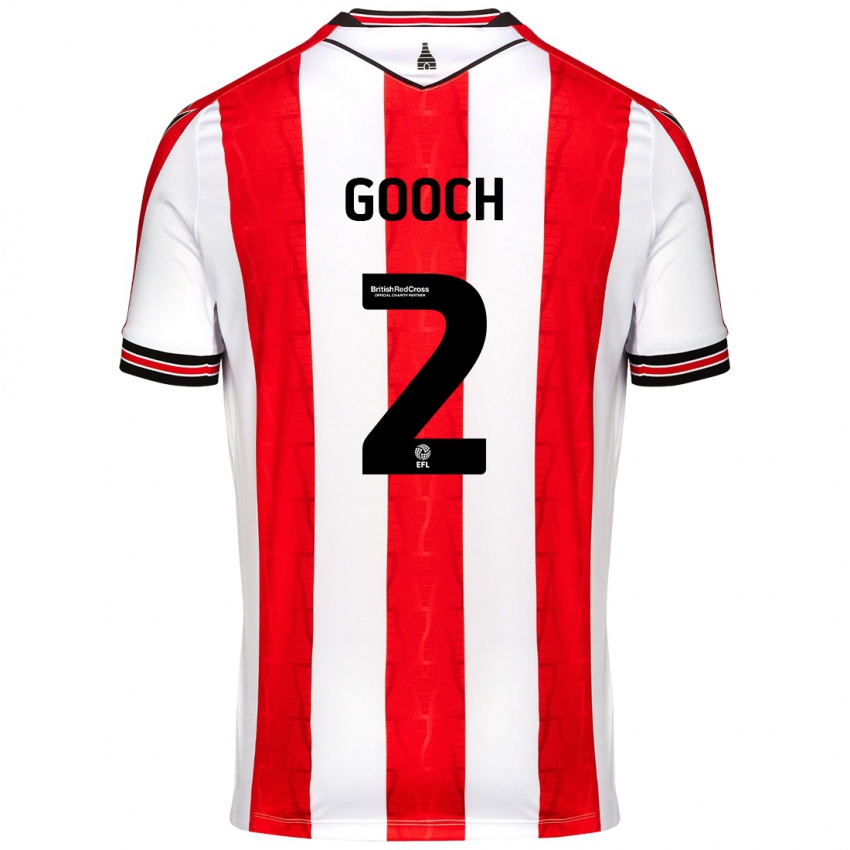 Kinder Lynden Gooch #2 Rot Weiß Heimtrikot Trikot 2024/25 T-Shirt Schweiz