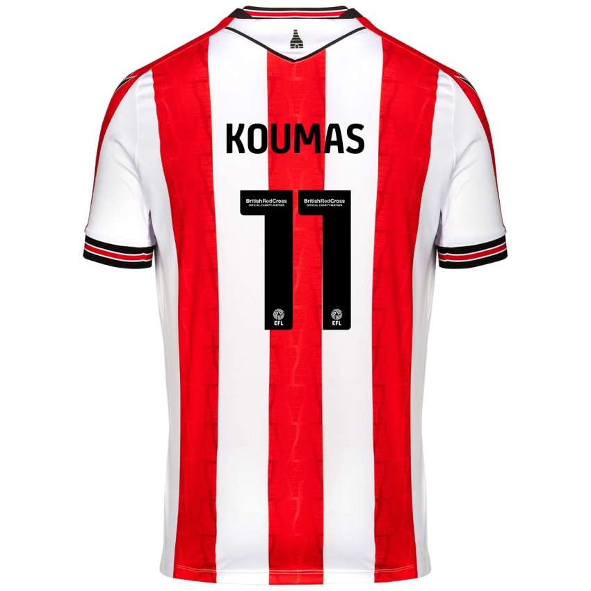 Kinder Lewis Koumas #11 Rot Weiß Heimtrikot Trikot 2024/25 T-Shirt Schweiz