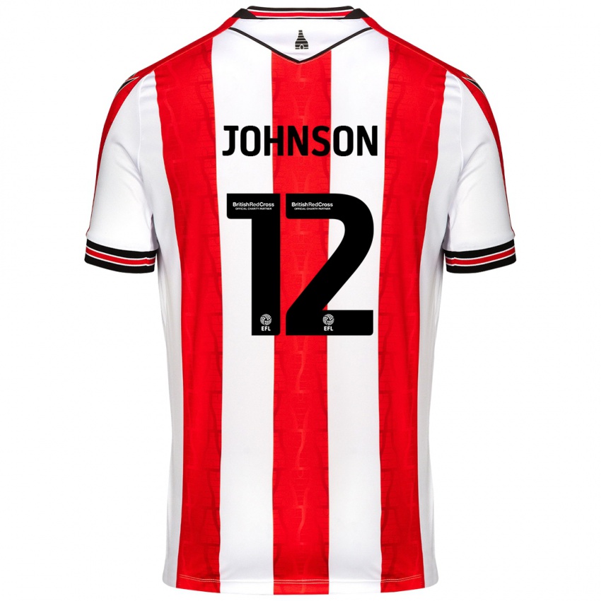 Kinder Daniel Johnson #12 Rot Weiß Heimtrikot Trikot 2024/25 T-Shirt Schweiz