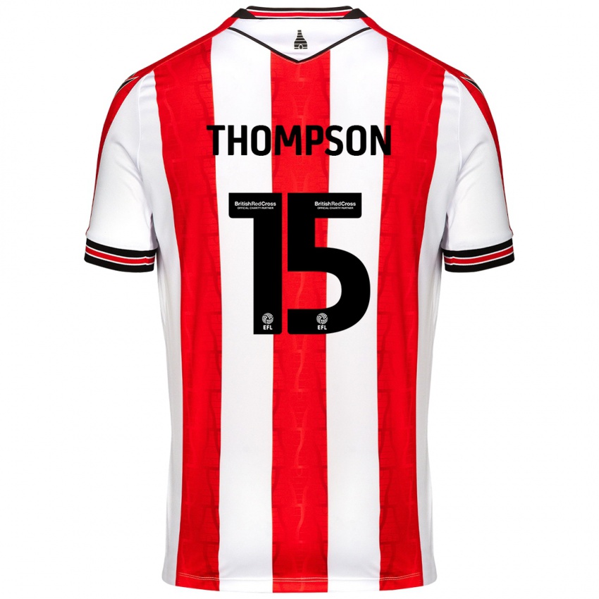 Kinder Jordan Thompson #15 Rot Weiß Heimtrikot Trikot 2024/25 T-Shirt Schweiz