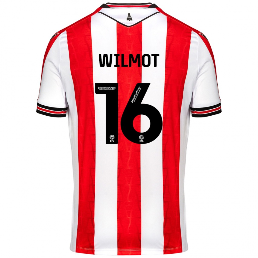 Kinder Ben Wilmot #16 Rot Weiß Heimtrikot Trikot 2024/25 T-Shirt Schweiz