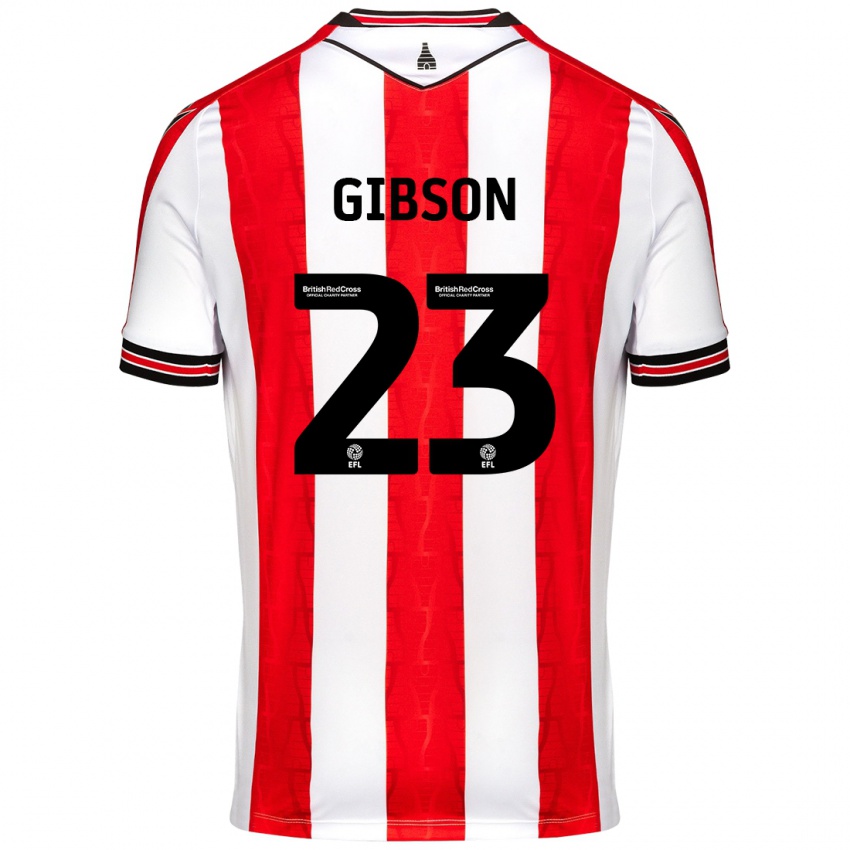 Kinder Ben Gibson #23 Rot Weiß Heimtrikot Trikot 2024/25 T-Shirt Schweiz