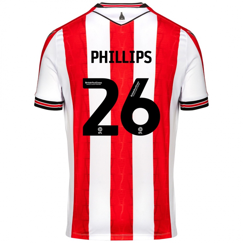 Enfant Maillot Ashley Phillips #26 Rouge Blanc Tenues Domicile 2024/25 T-Shirt Suisse