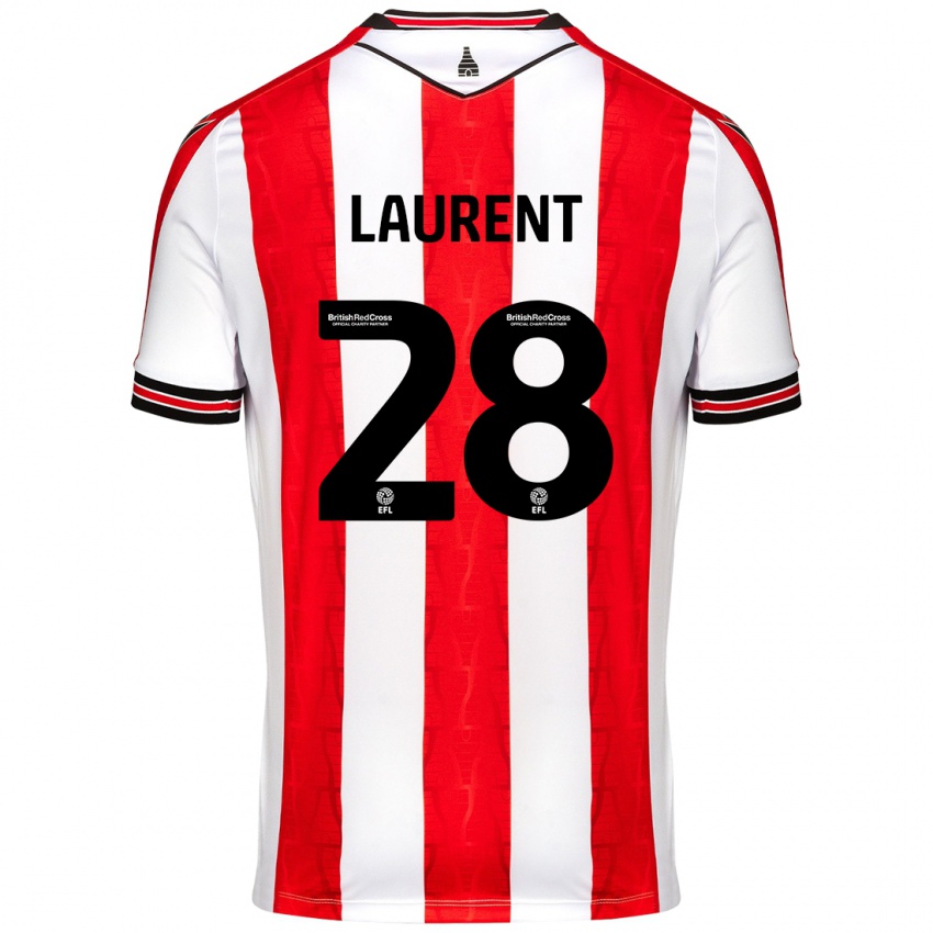 Kinder Josh Laurent #28 Rot Weiß Heimtrikot Trikot 2024/25 T-Shirt Schweiz