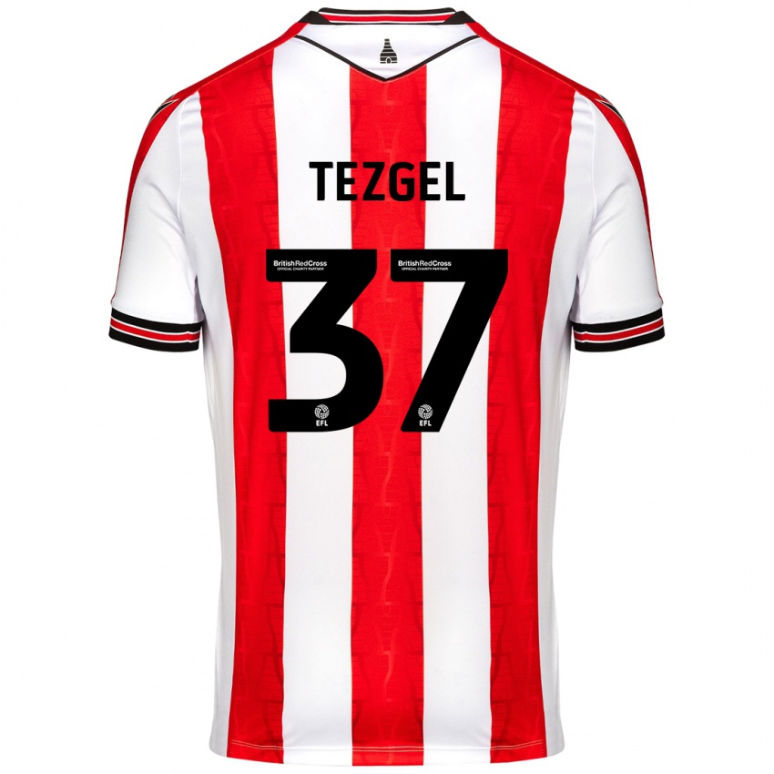 Enfant Maillot Emre Tezgel #37 Rouge Blanc Tenues Domicile 2024/25 T-Shirt Suisse