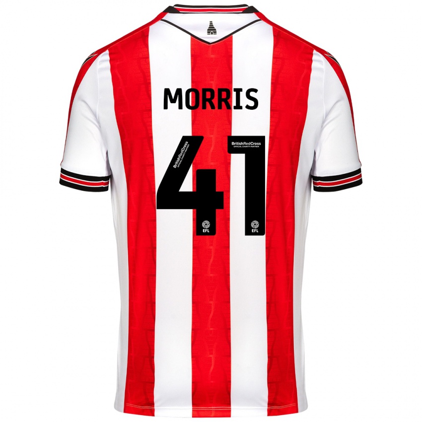 Kinder Scott Morris #41 Rot Weiß Heimtrikot Trikot 2024/25 T-Shirt Schweiz