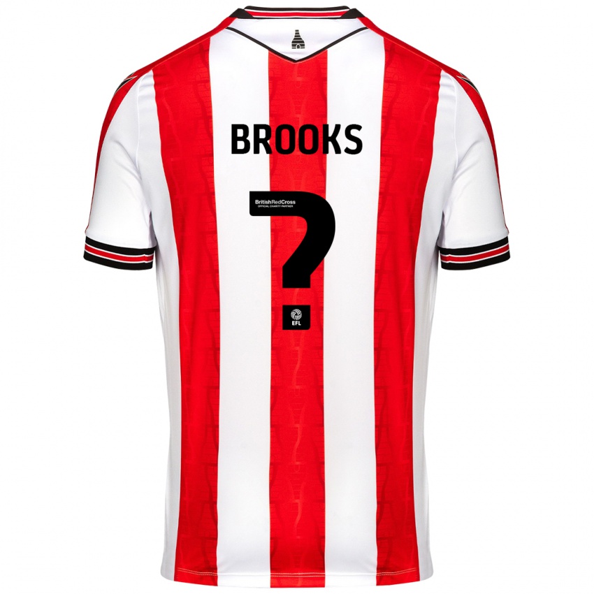 Kinder Alfie Brooks #0 Rot Weiß Heimtrikot Trikot 2024/25 T-Shirt Schweiz