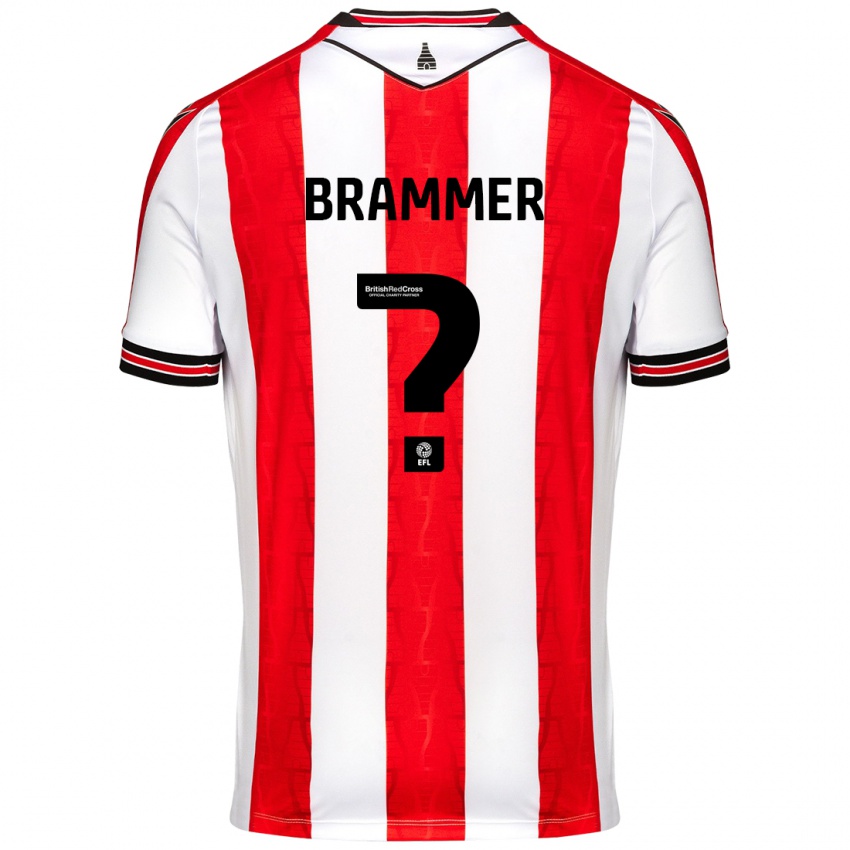 Kinder Ruben Brammer #0 Rot Weiß Heimtrikot Trikot 2024/25 T-Shirt Schweiz