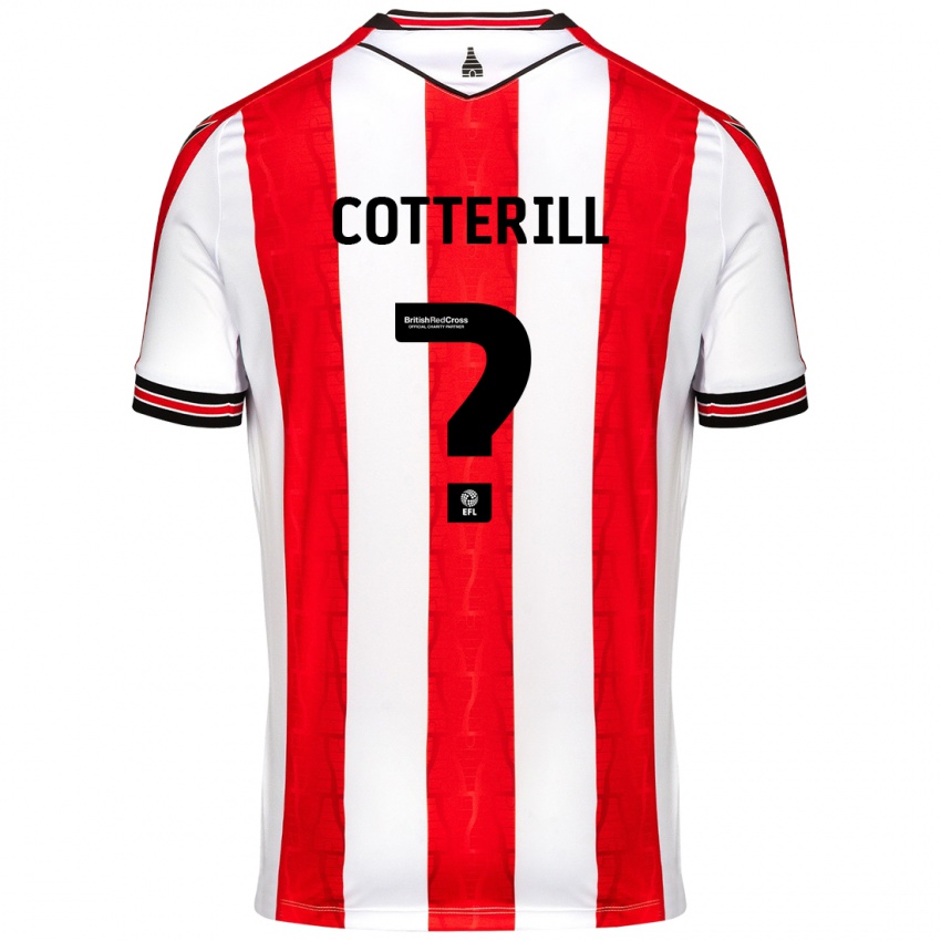 Enfant Maillot Alex Cotterill #0 Rouge Blanc Tenues Domicile 2024/25 T-Shirt Suisse