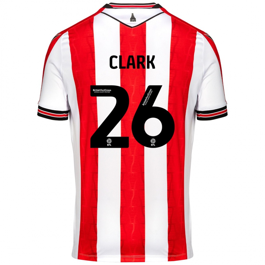 Kinder Ciaran Clark #26 Rot Weiß Heimtrikot Trikot 2024/25 T-Shirt Schweiz