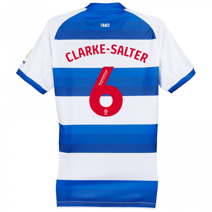 Enfant Maillot Jake Clarke-Salter #6 Blanc Bleu Tenues Domicile 2024/25 T-Shirt Suisse