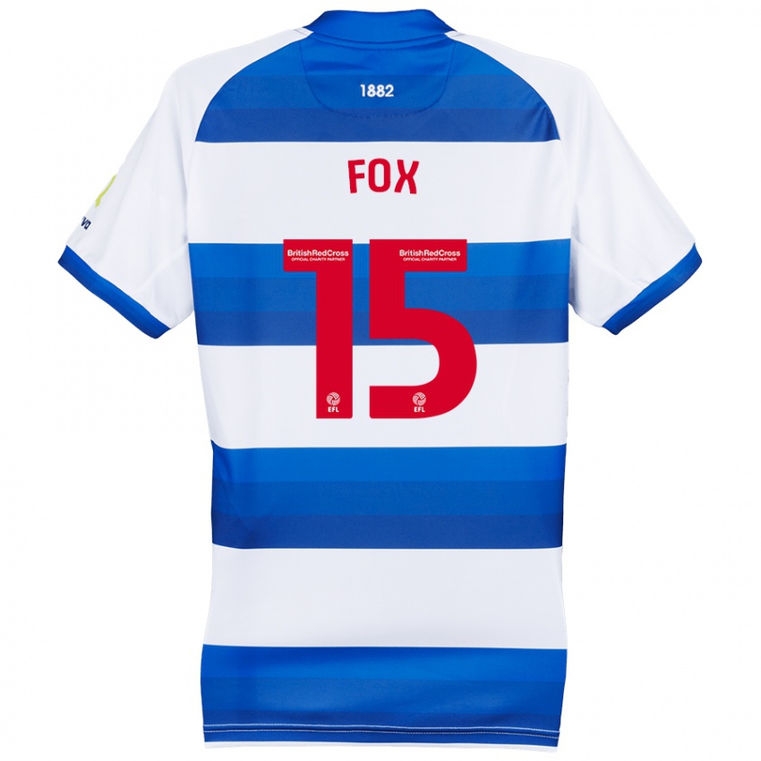 Enfant Maillot Morgan Fox #15 Blanc Bleu Tenues Domicile 2024/25 T-Shirt Suisse