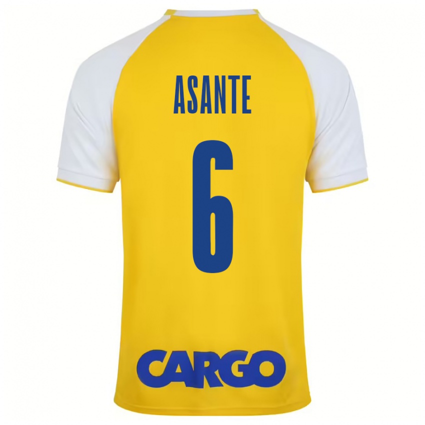 Kinder Tyrese Asante #6 Gelb Weiß Heimtrikot Trikot 2024/25 T-Shirt Schweiz