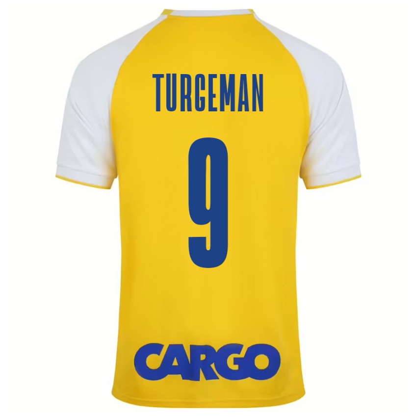 Kinder Dor Turgeman #9 Gelb Weiß Heimtrikot Trikot 2024/25 T-Shirt Schweiz