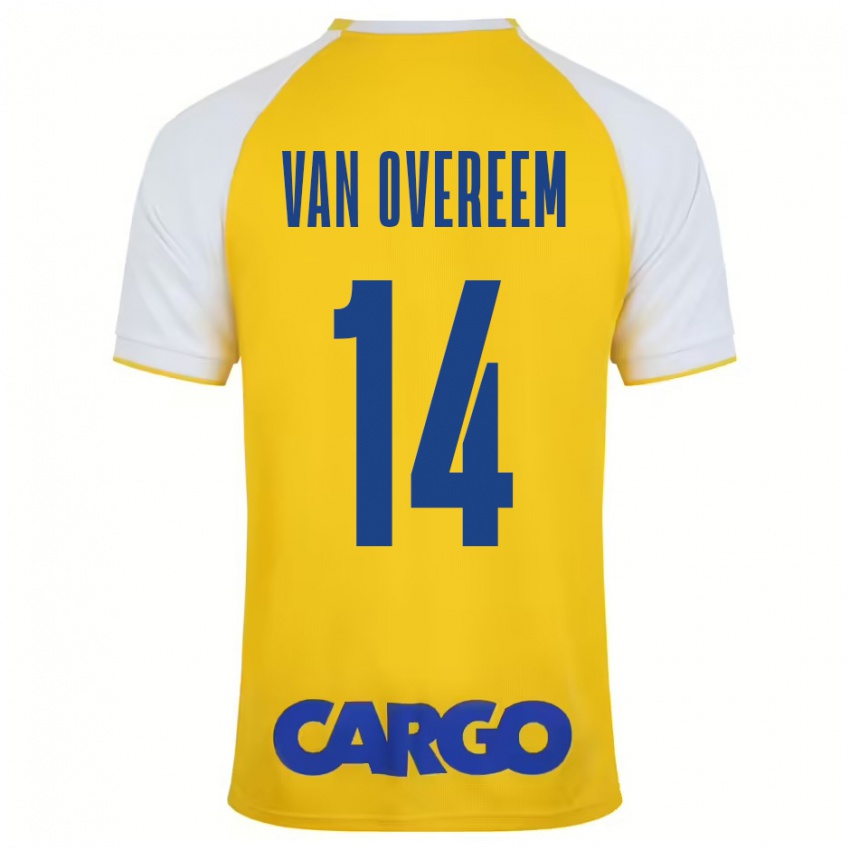 Kinder Joris Van Overeem #14 Gelb Weiß Heimtrikot Trikot 2024/25 T-Shirt Schweiz