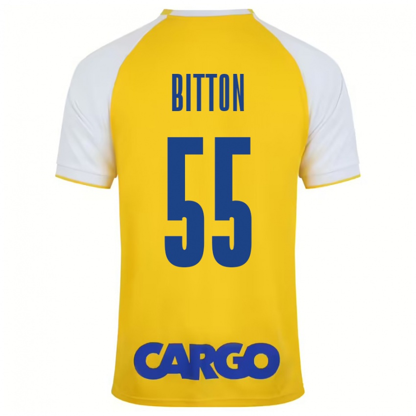 Kinder Nir Bitton #55 Gelb Weiß Heimtrikot Trikot 2024/25 T-Shirt Schweiz